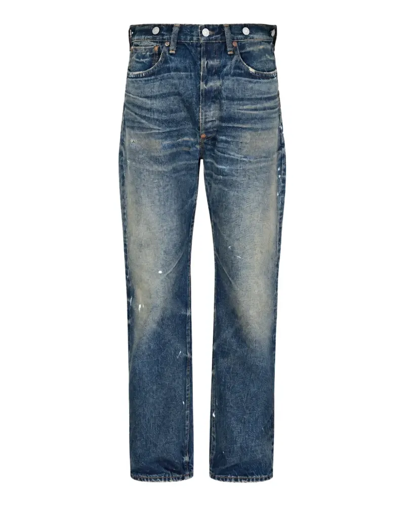 Junya Watanabe patchwork distressed jeans - Blau Blau