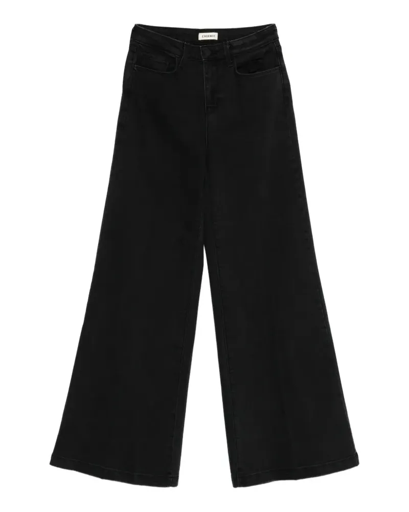L'Agence Quincy Wide-Leg-Jeans - Schwarz Schwarz