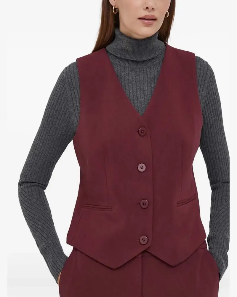 DKNY v-neck button-up waistcoat - Rot Rot