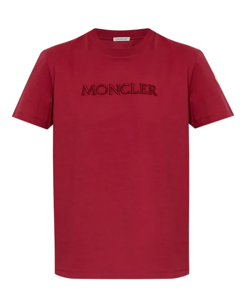 Moncler T-Shirt mit Logo-Stickerei - Rot Rot
