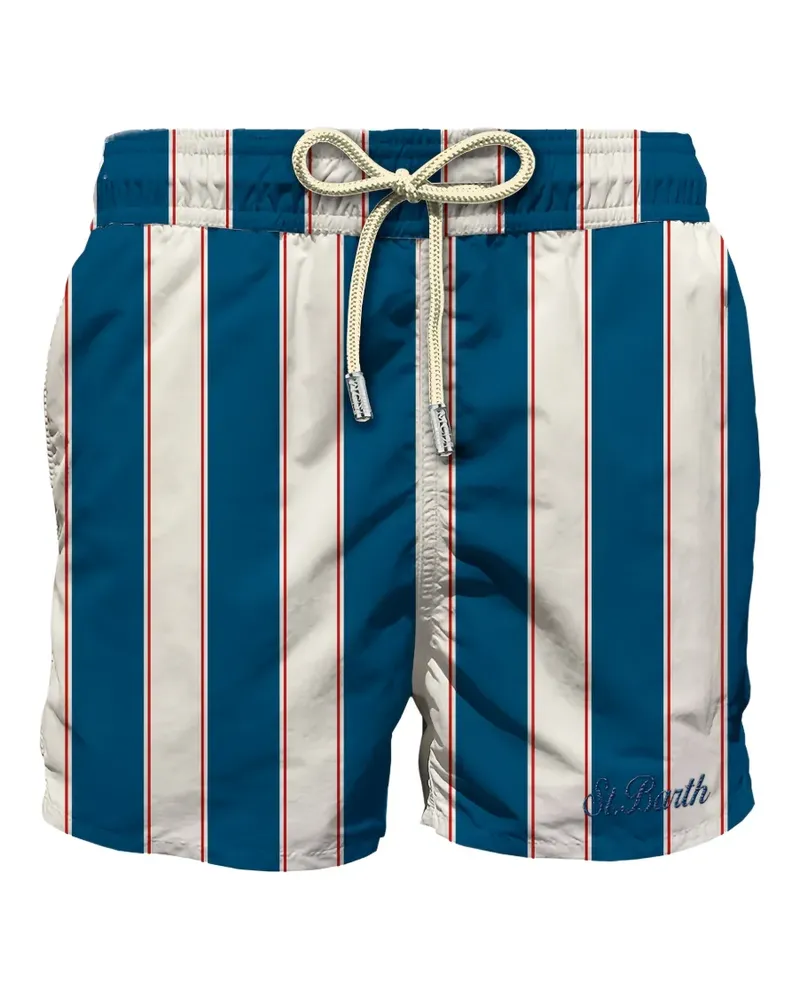 MC2 Saint Barth Syros striped drawstring swim shorts - Blau Blau