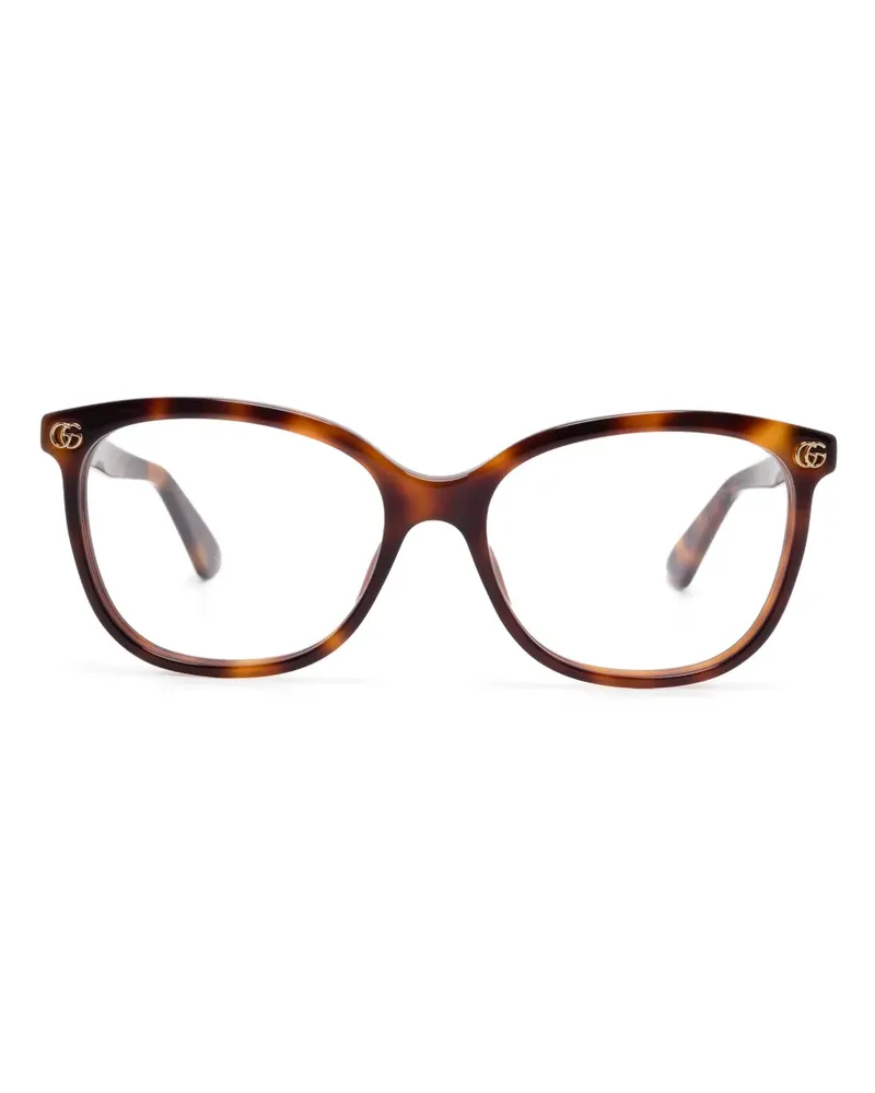 Gucci Brille mit eckigem Gestell - Braun Braun