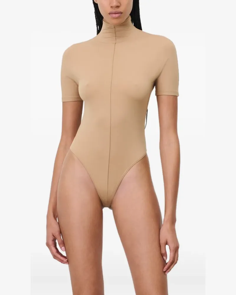 WARDROBE.NYC Kurzärmeliger RHW Body - Nude Nude