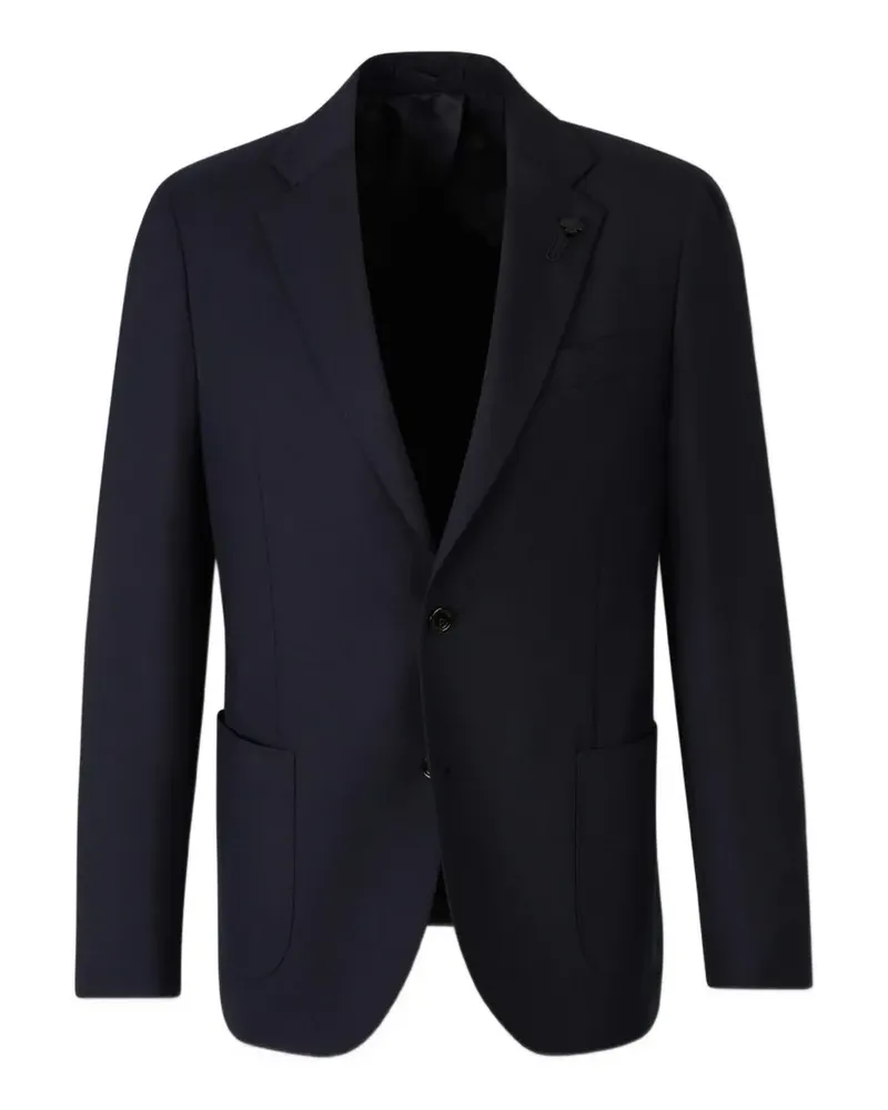 LARDINI Einreihiges Sakko mit Blumenrevers - Blau Blau