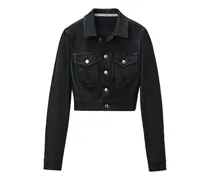 Trucker-Jacke mit Knopfverschluss - Schwarz