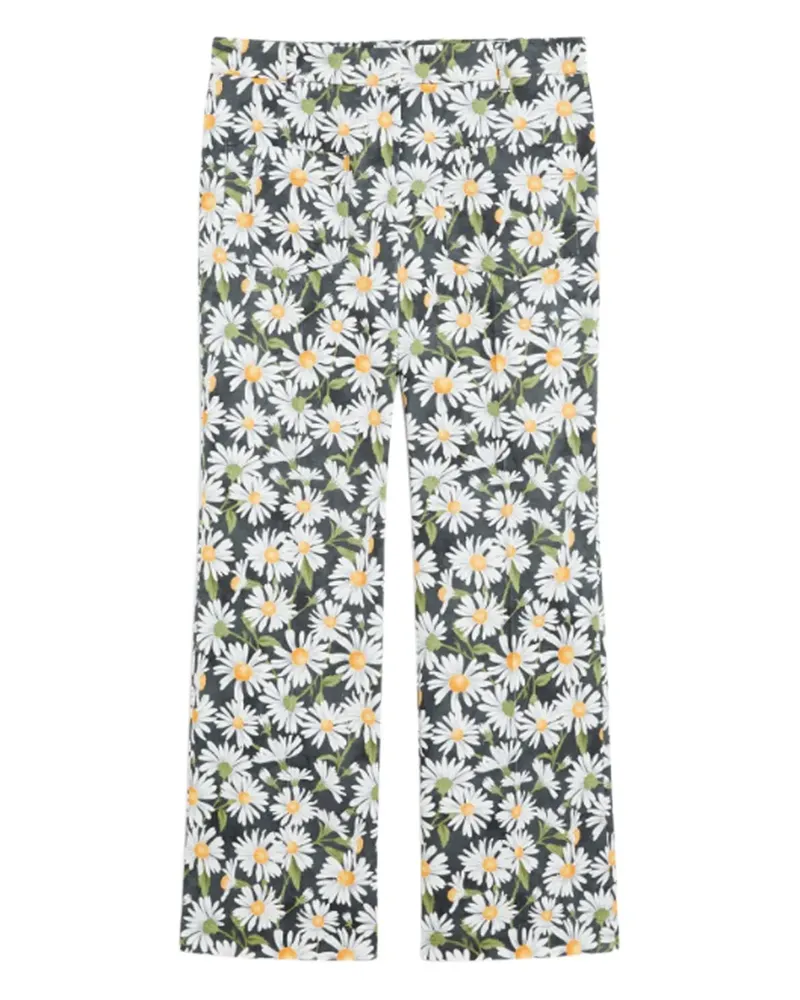 Max Mara Arten Hose mit Blumen-Print - Weiß Weiß