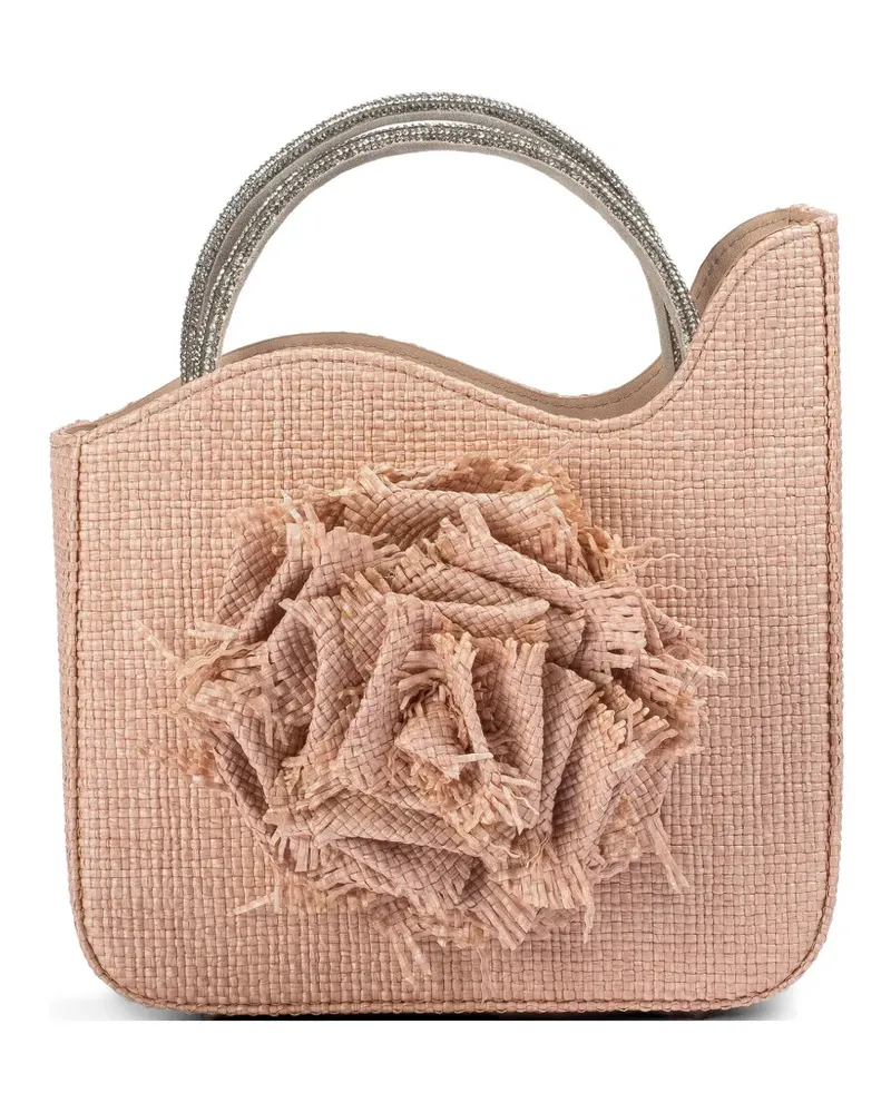 Le Silla small Rose fringed flower tote bag - Rosa Rosa