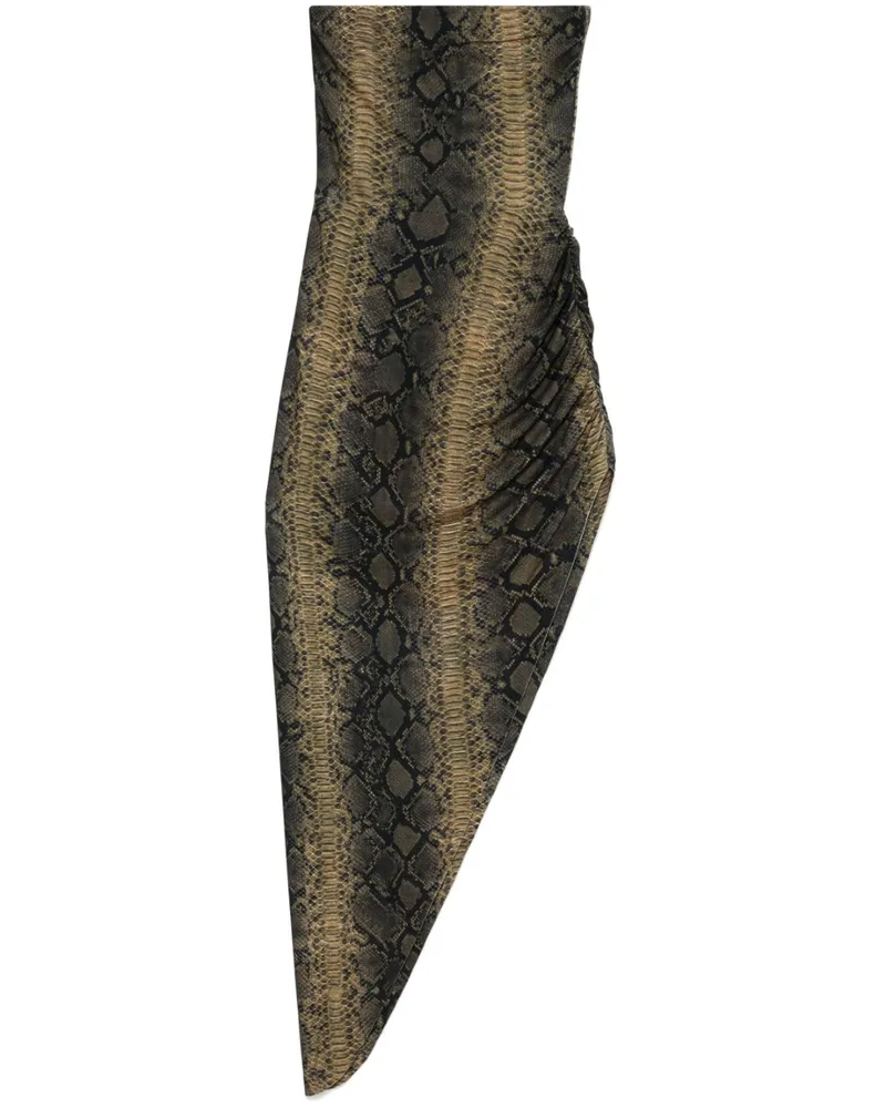 Norma Kamali Schulterfreies Abendkleid mit Drapierung - Schwarz Schwarz