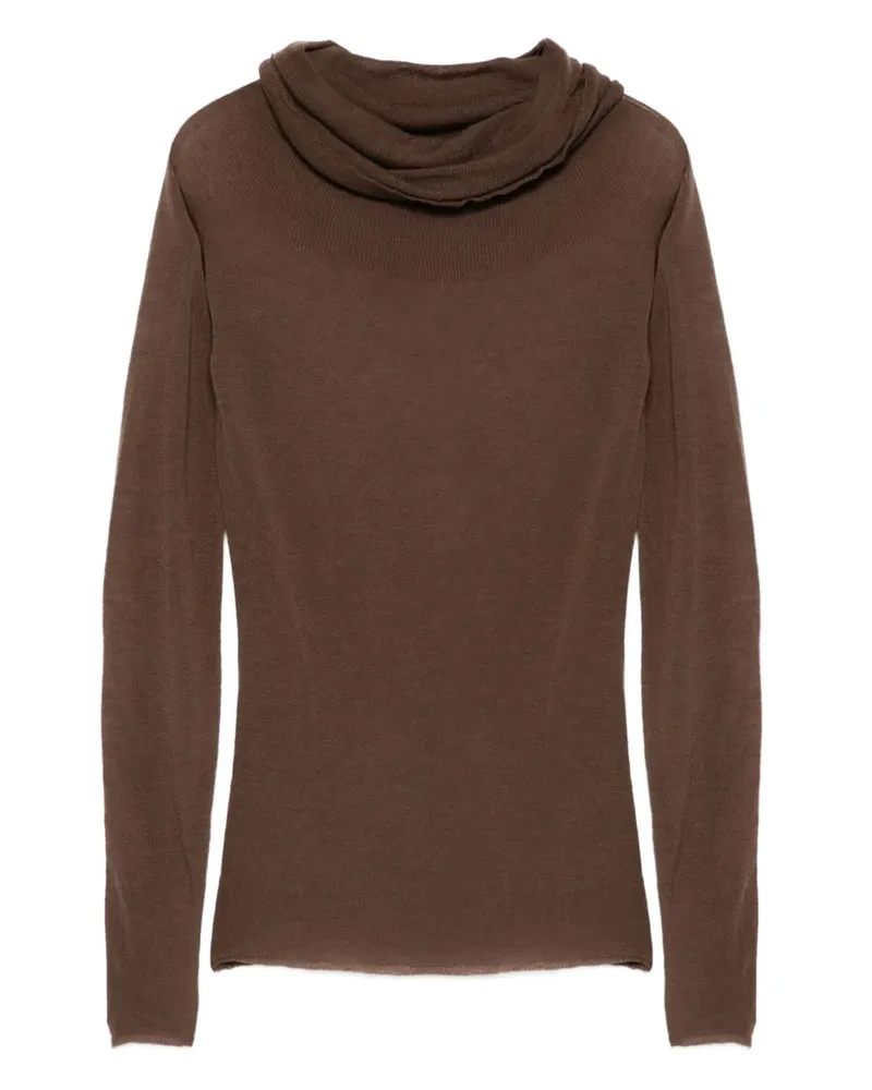 ALYSI Pullover mit drapierten Kragen - Braun Braun