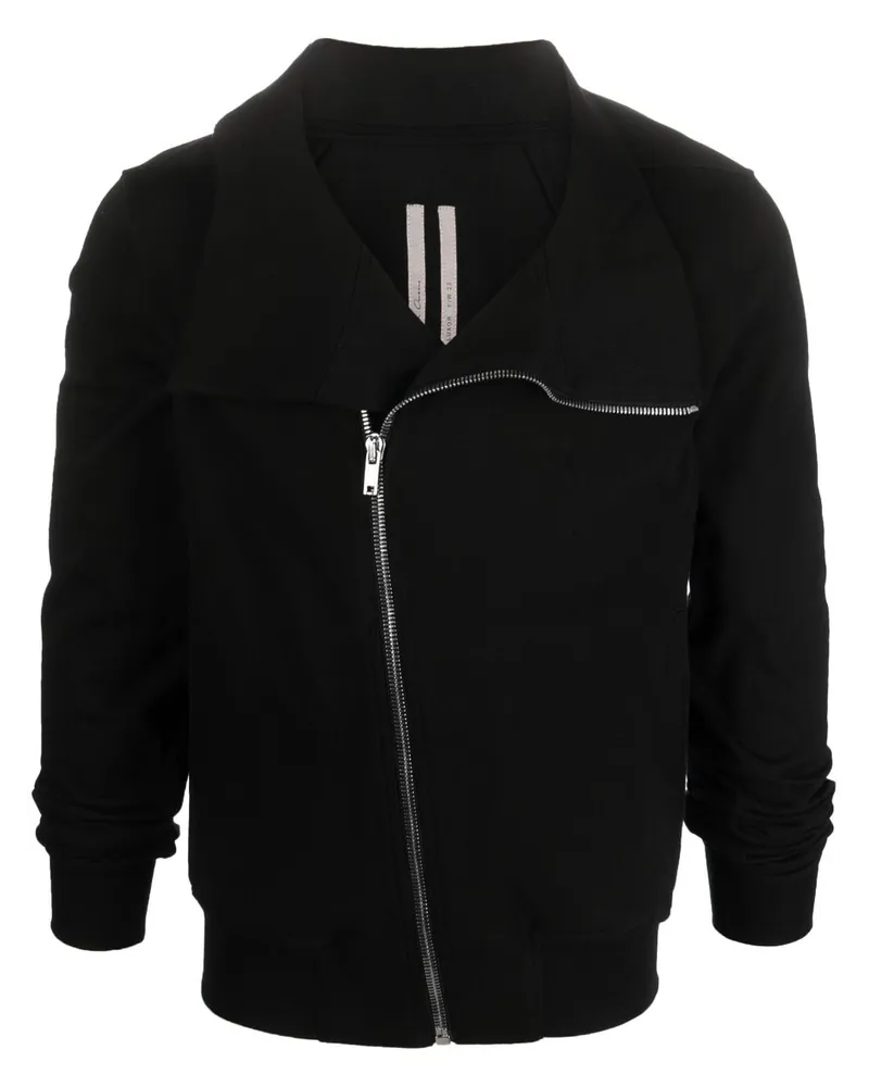 Rick Owens Jacke mit versetztem Reißverschluss - Schwarz Schwarz
