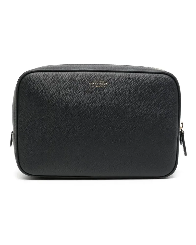 Smythson Kulturbeutel mit Logo-Prägung - Schwarz Schwarz