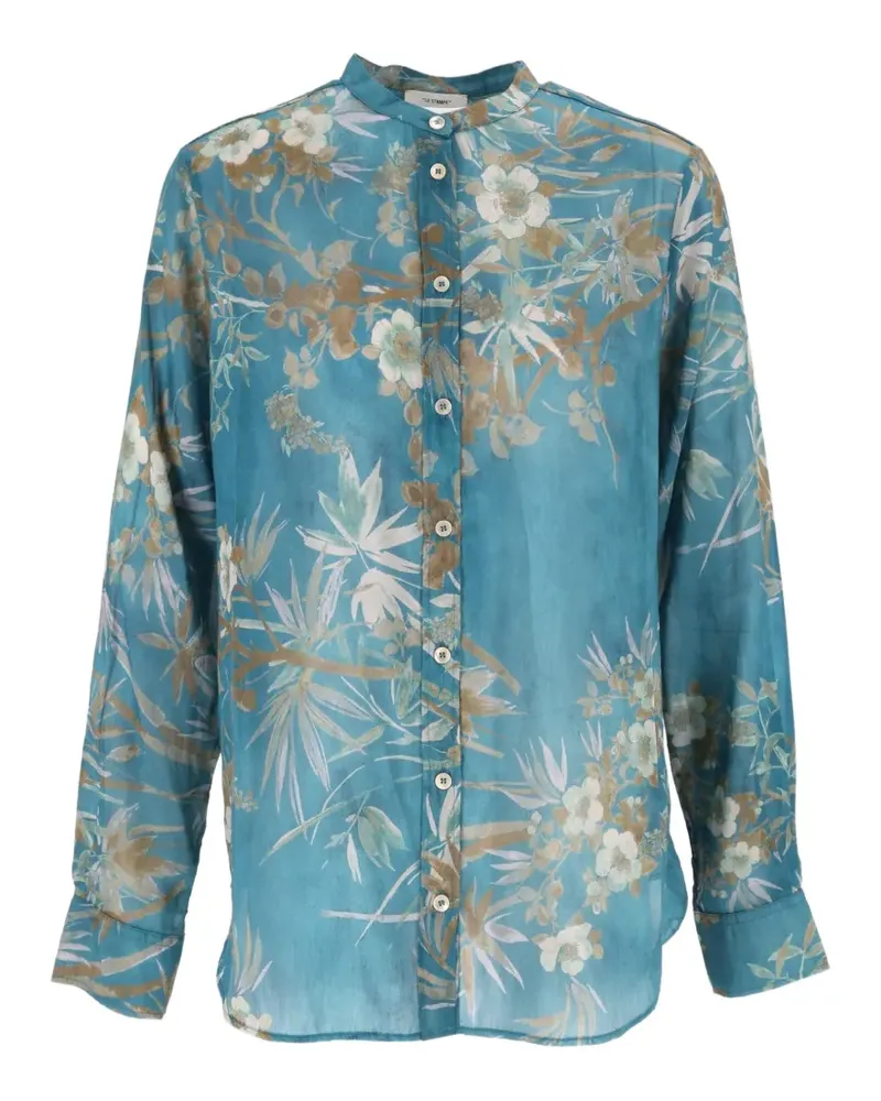 forte_forte Hemd mit Blumenprint - Blau Blau