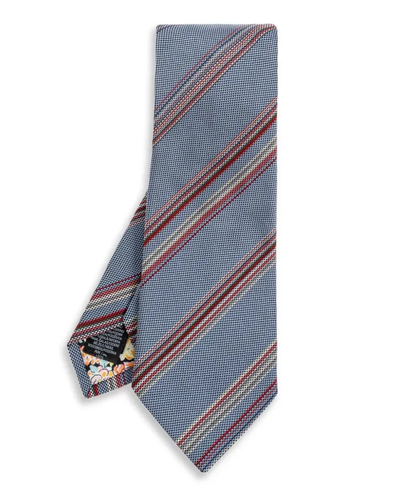 Paul Smith Gestreifte Seidenkrawatte - Blau Blau
