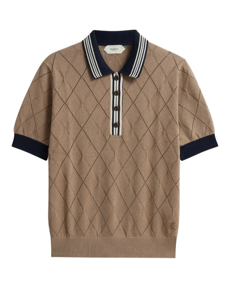 Pringle of Scotland Poloshirt mit Argyle-Muster - Braun Braun