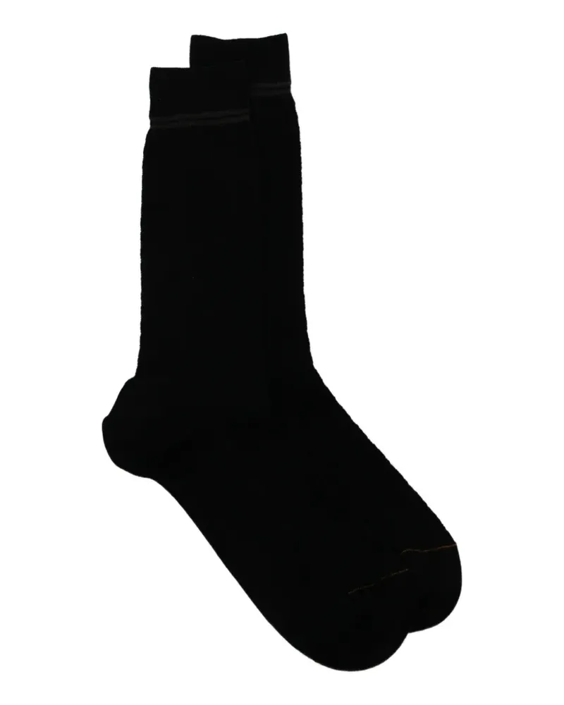 Ermenegildo Zegna striped mid-calf socks - Schwarz Schwarz
