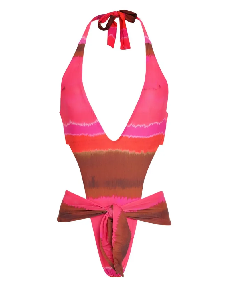 Amir Slama Badeanzug mit Batikmuster - Rosa Rosa