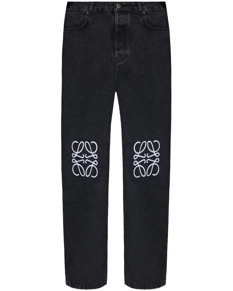 Loewe Weite Anagram Jeans - Schwarz Schwarz