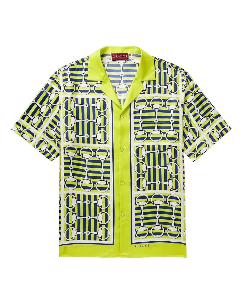 Gucci printed bowling shirt - Grün Grün