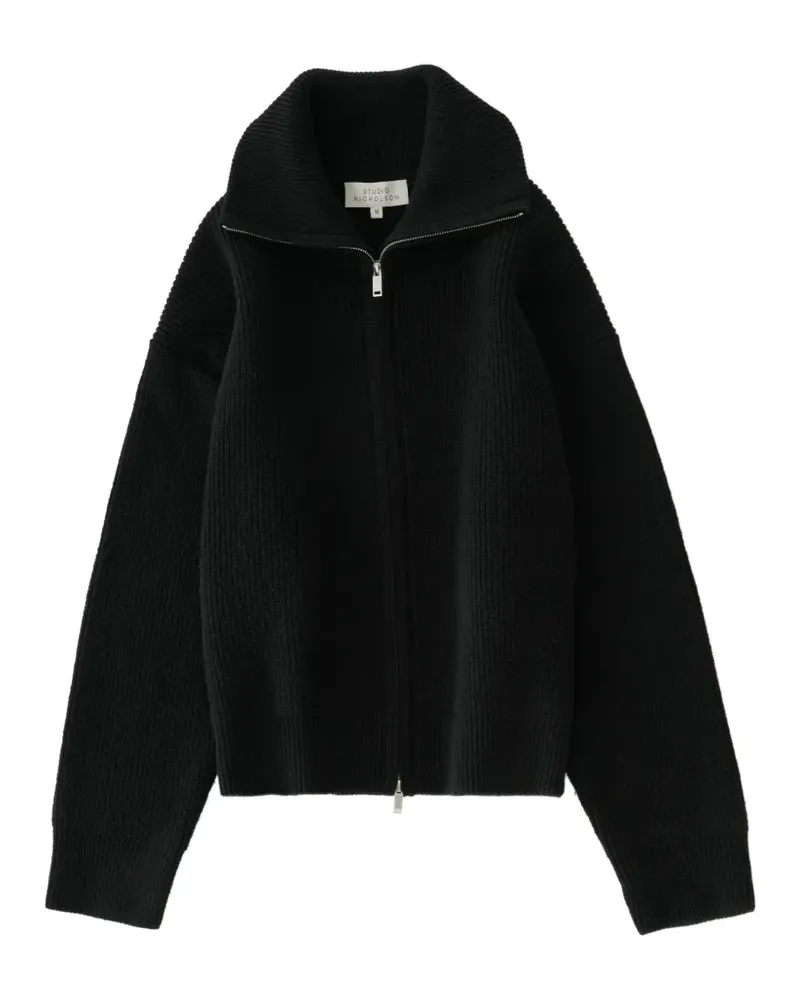 Studio Nicholson Gerippter Sandos Cardigan - Schwarz Schwarz