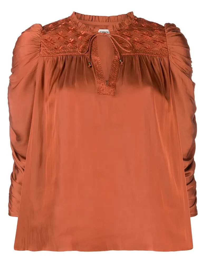 Ulla Johnson Bluse mit Puffärmeln - Rot Rot