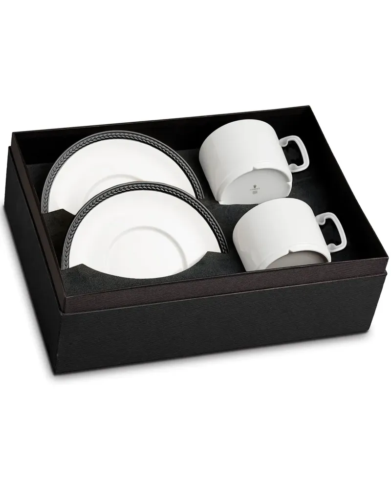L’OBJET Zweiteiliges Soie Tressée Teeservice - Weiß Weiß