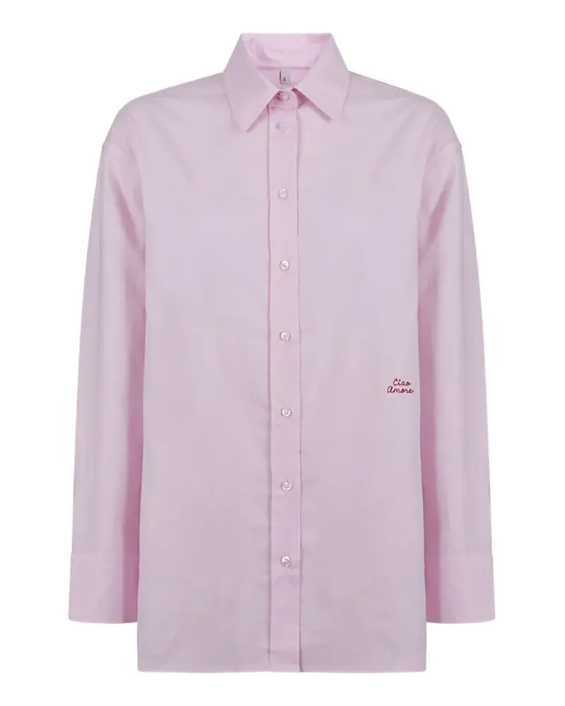 Giada Benincasa Ciao Amore Hemd mit Stickerei - Rosa Rosa