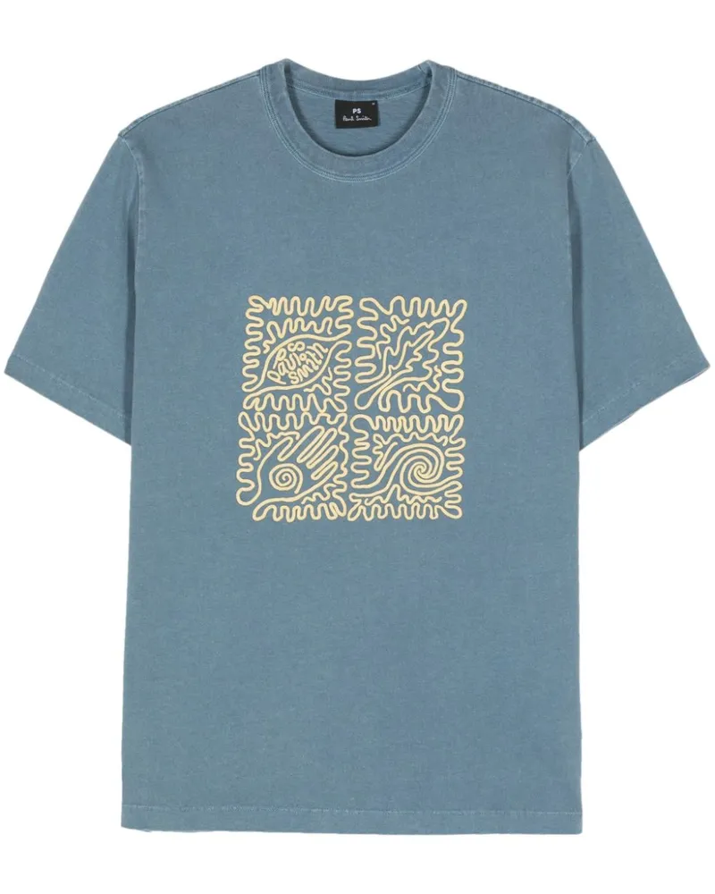 Paul Smith T-Shirt mit grafischem Print Blau