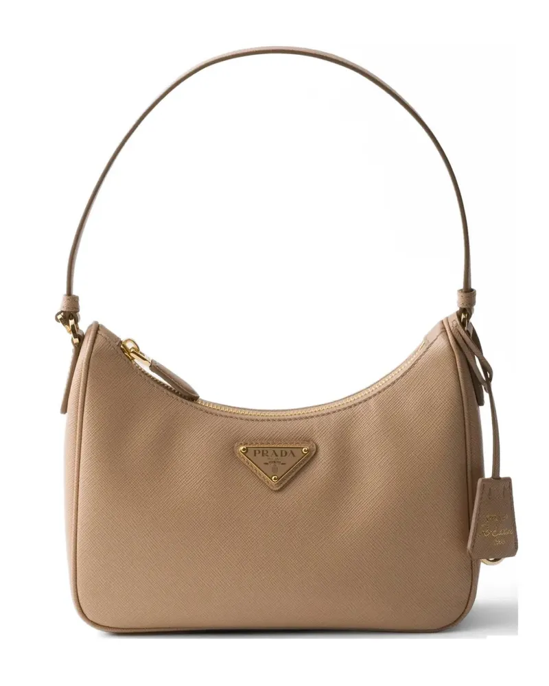 Prada Mini Re-Edition Schultertasche - Nude Nude