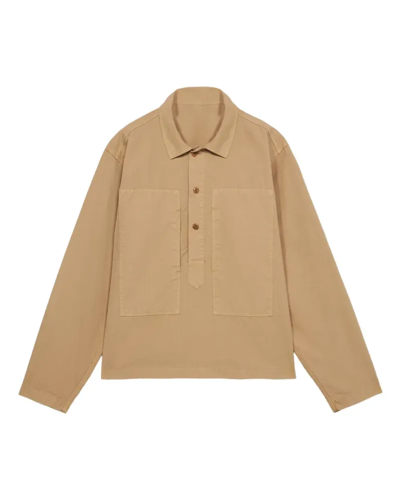 Fortela Fuego square-pocket overshirt - Nude Nude