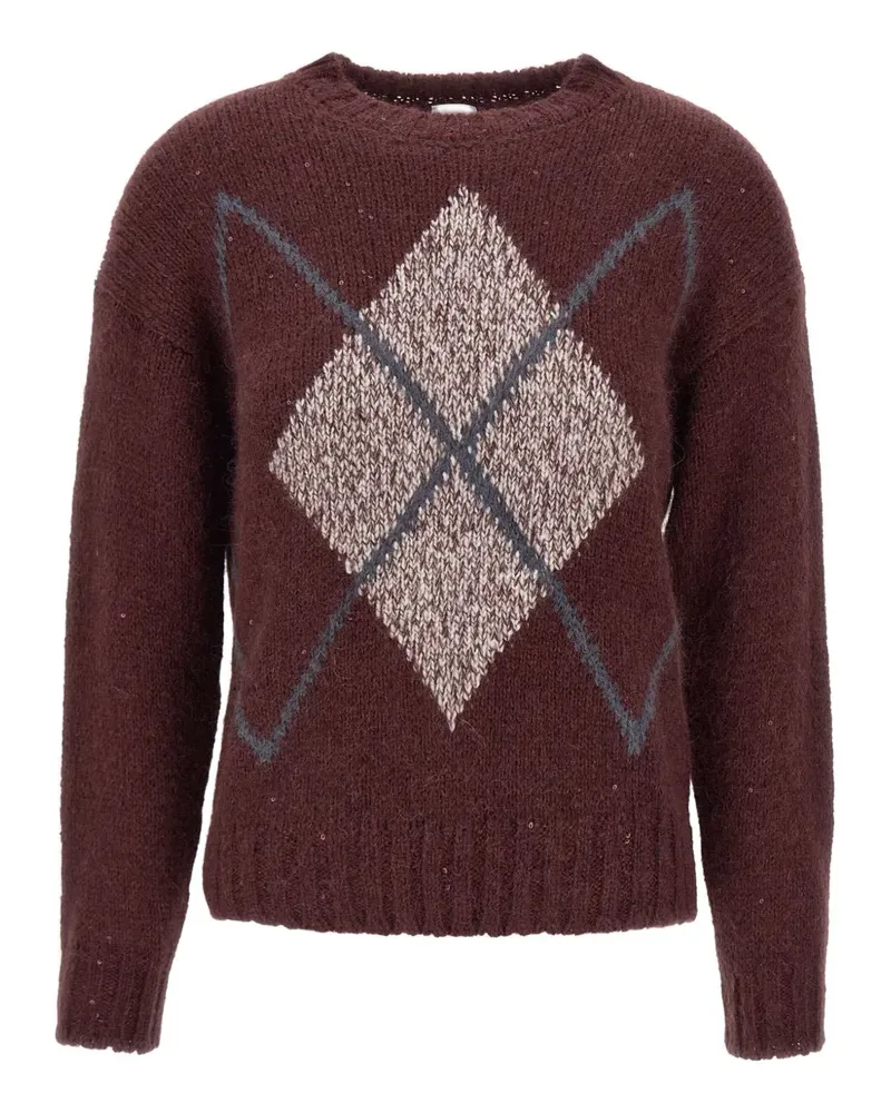 Eleventy Pullover mit Pailletten - Rot Rot
