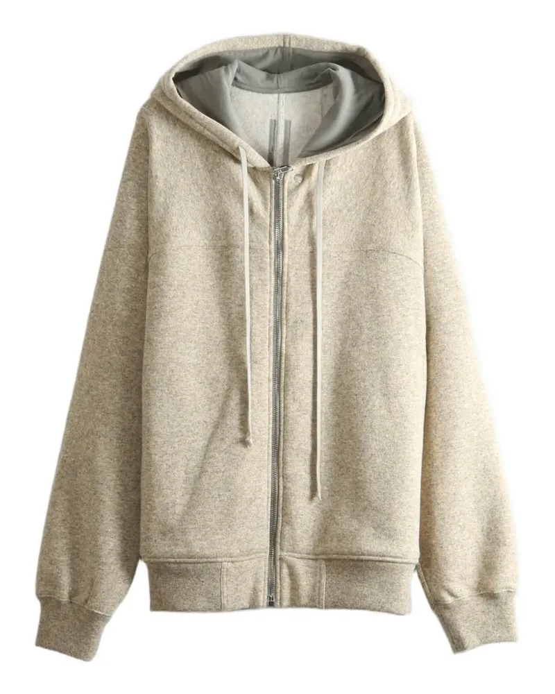 Rick Owens zip-up drawstring hooded jacket - Nude Nude