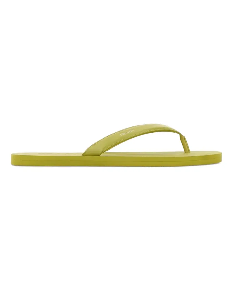 Prada debossed-logo flip flops - Gelb Gelb