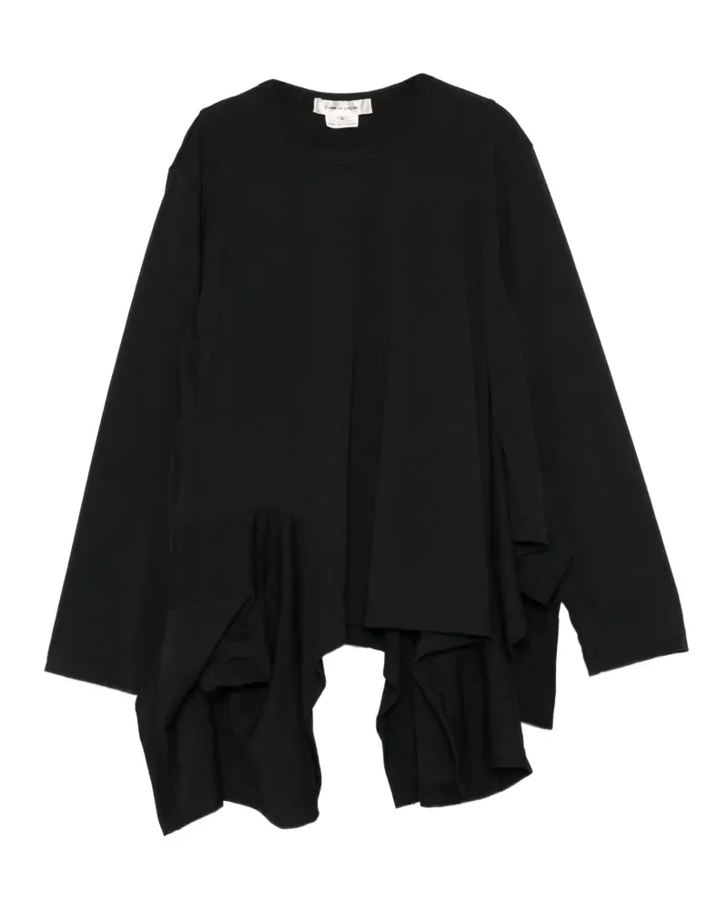 Comme des Garçons asymmetric ruffled T-shirt - Schwarz Schwarz
