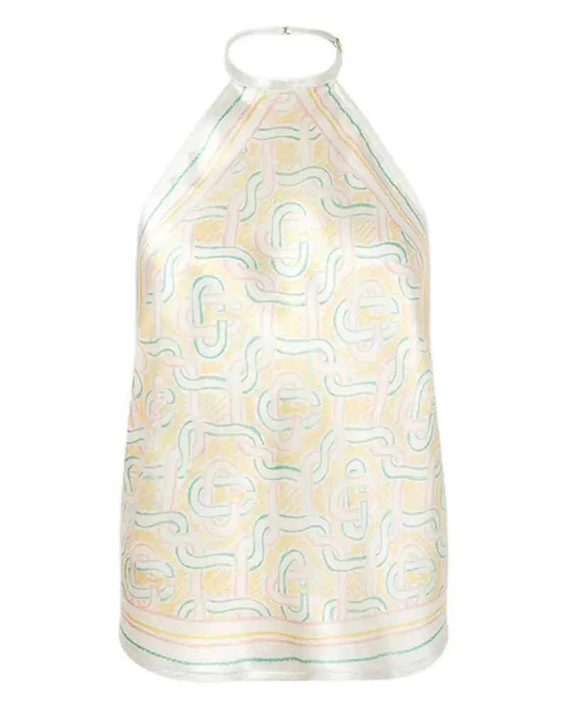 Casablanca Paris Neckholder-Kleid mit Print - Nude Nude