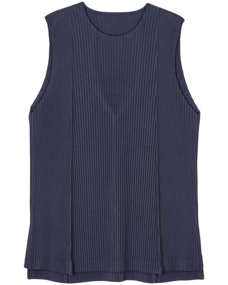 Issey Miyake Plissiertes Tanktop - Blau Blau