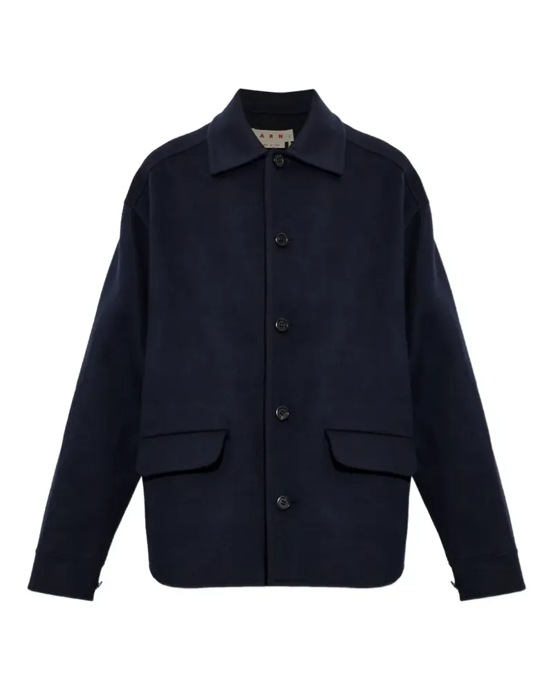 Marni button-up flap-pocket coat - Blau Blau