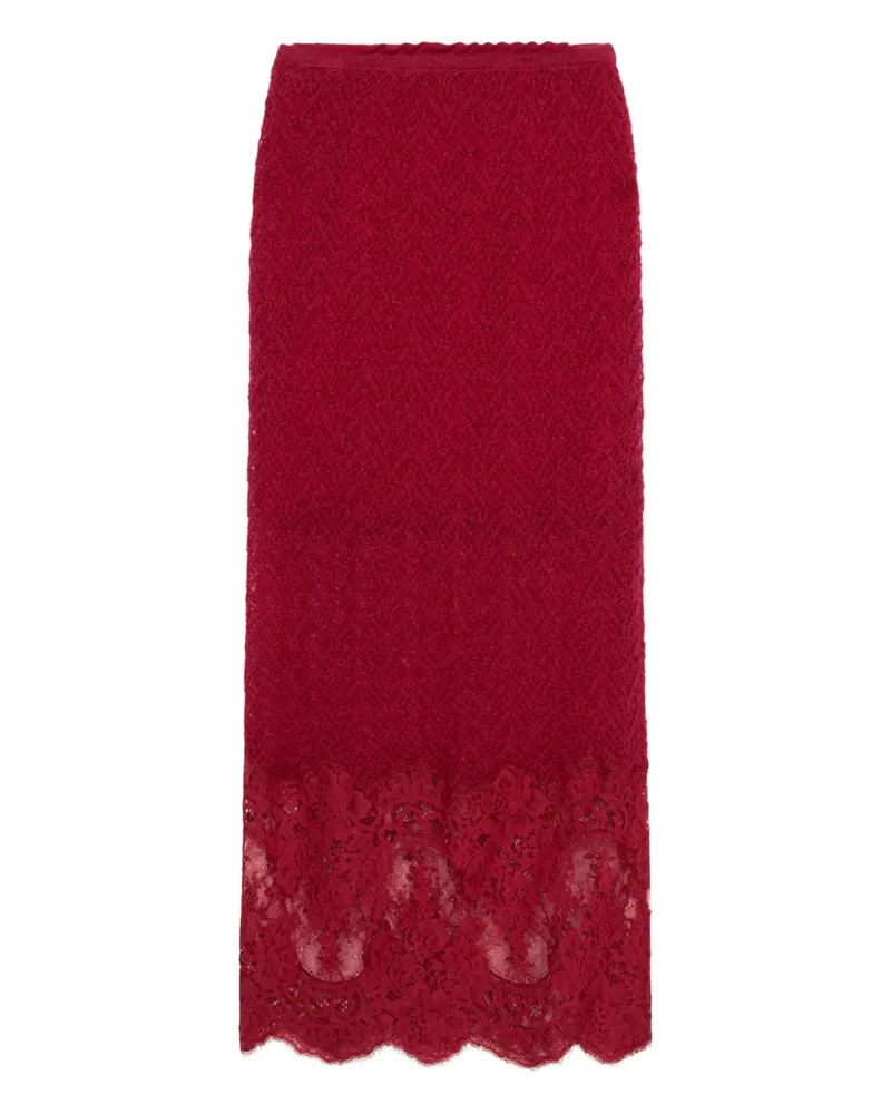Blumarine Midirock aus Spitze - Rot Rot