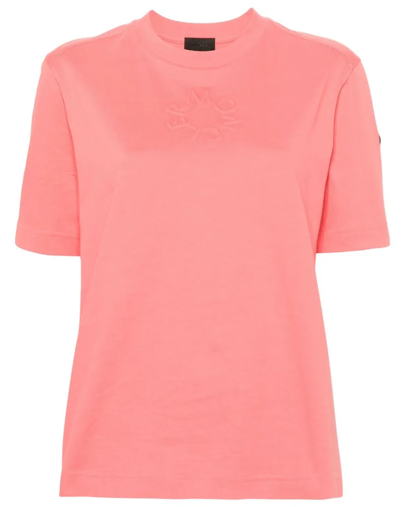 Moncler T-Shirt mit Logo-Prägung - Rosa Rosa