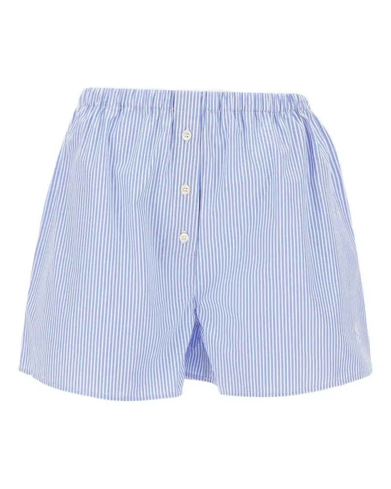 SPORTY & RICH striped cotton shorts - Blau Blau