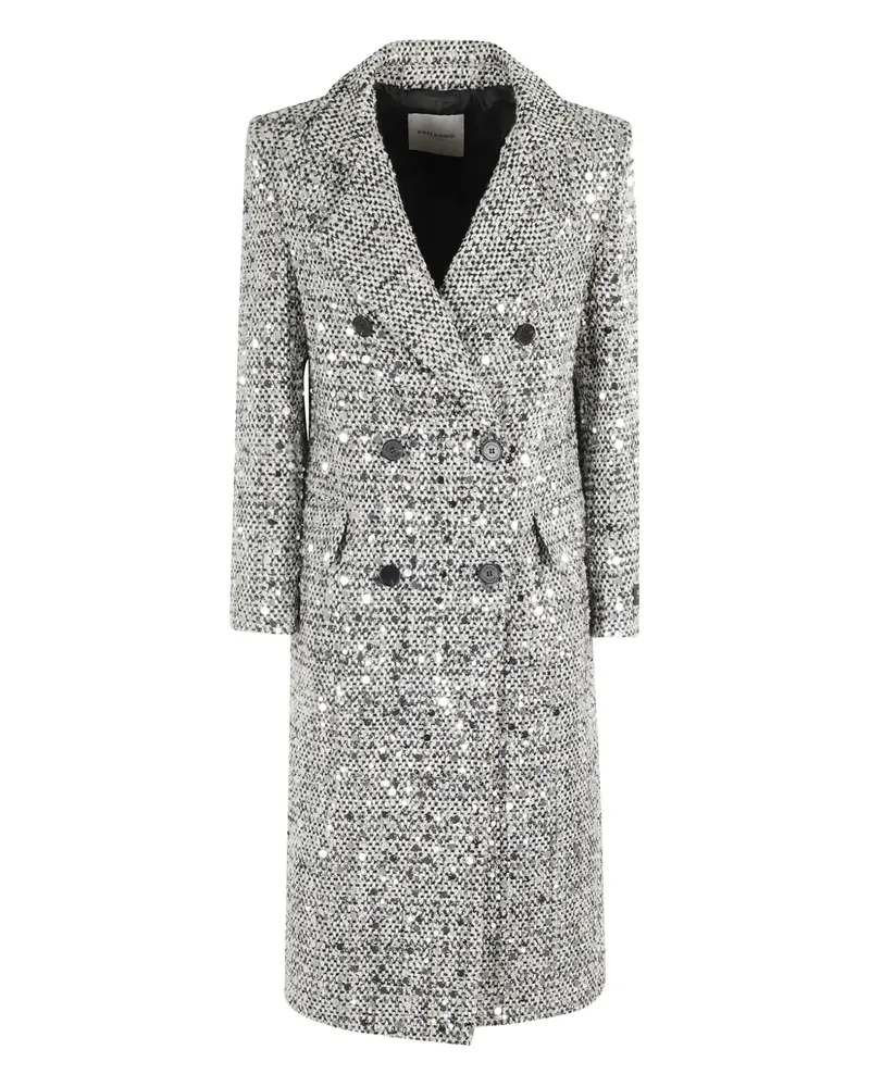 Ermanno Scervino sequin-embellished double-breasted coat - Grau Grau