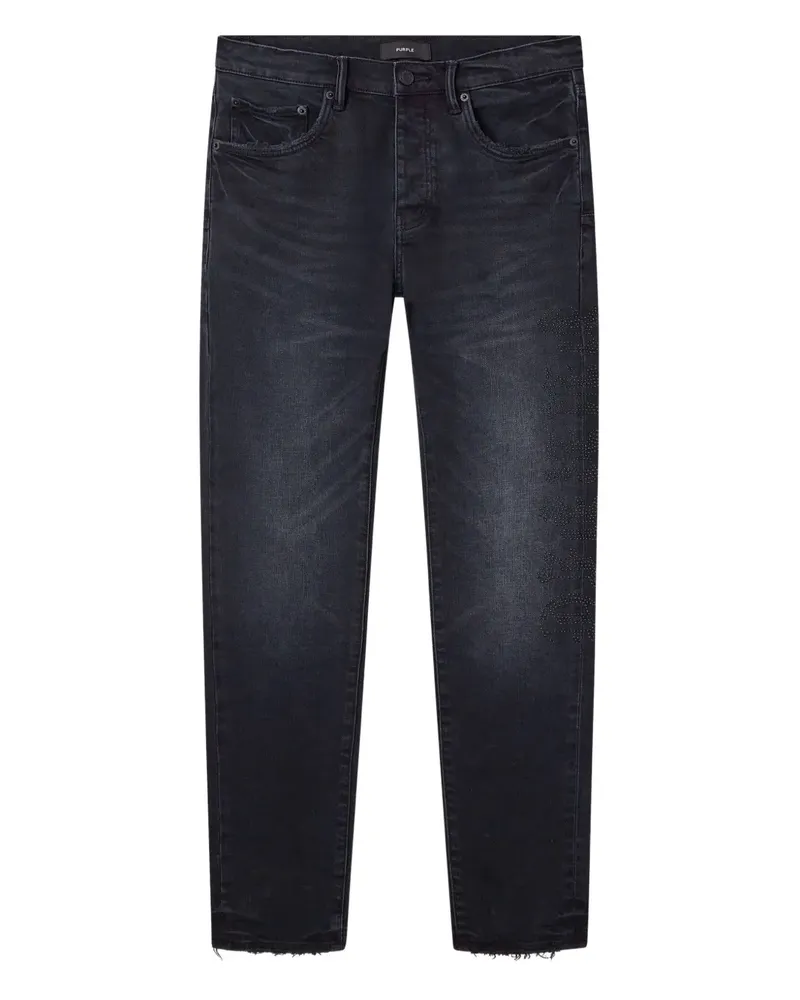 PURPLE BRAND P001Jeans mit Strass-Logo - Schwarz Schwarz