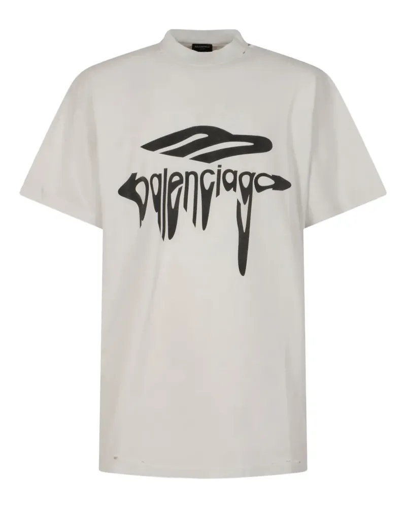 Balenciaga T-Shirt mit grafischem Print - Nude Nude
