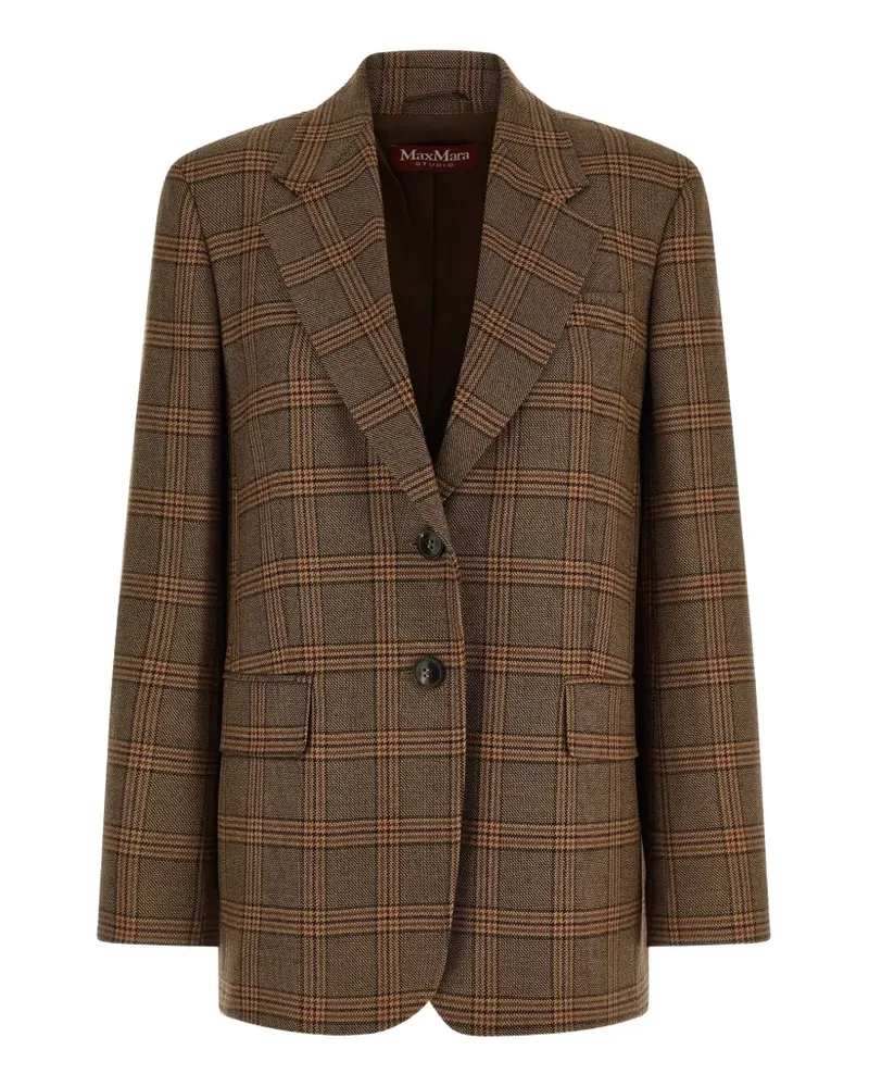 Max Mara MstAlca Blazer mit Karomuster - Braun Braun