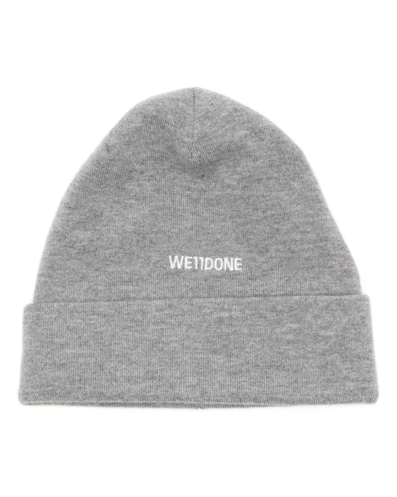 WE 11 DONE Beanie mit Logo-Stickerei Grau