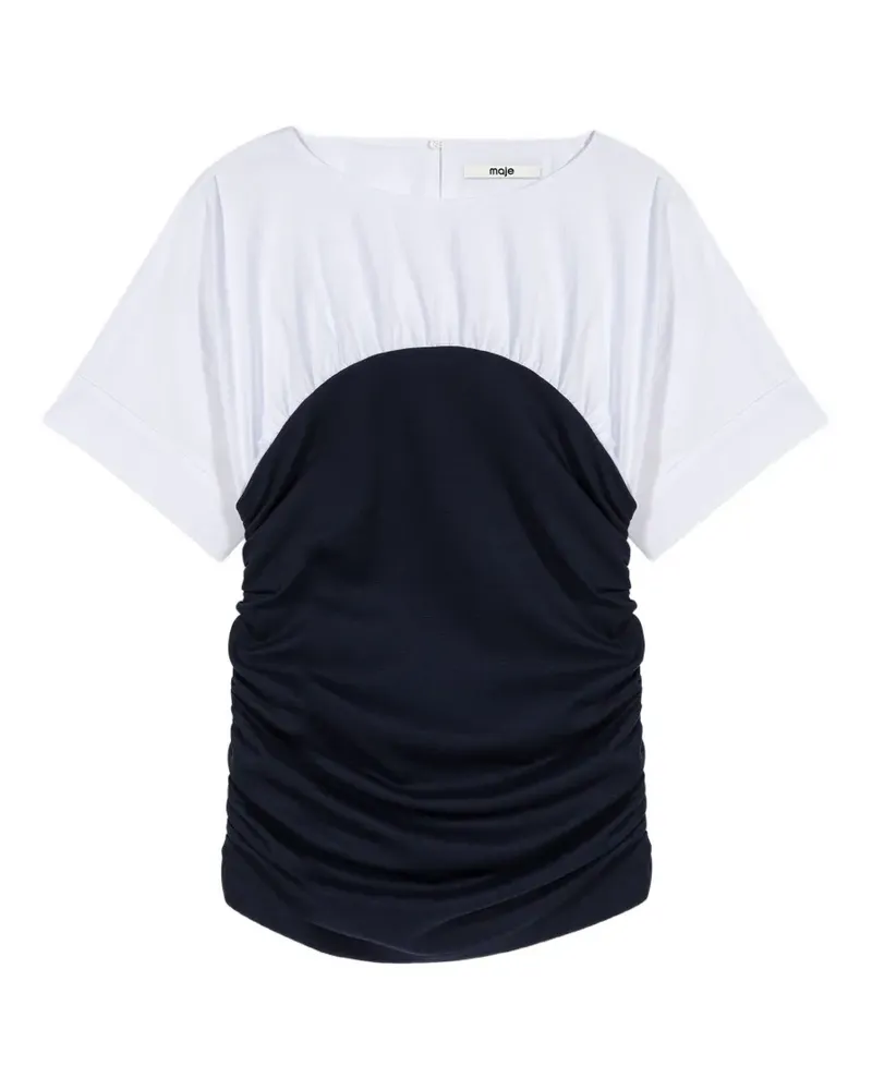 Maje Gerafftes T-Shirt - Weiß Weiß