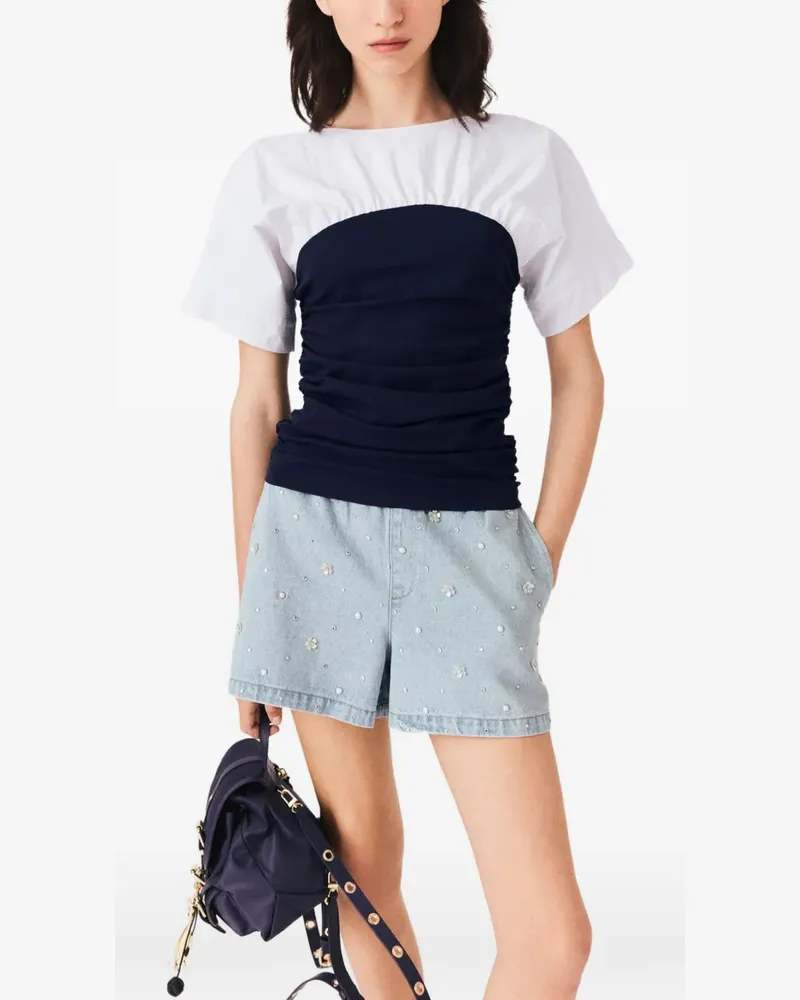 Maje Gerafftes T-Shirt - Weiß Weiß