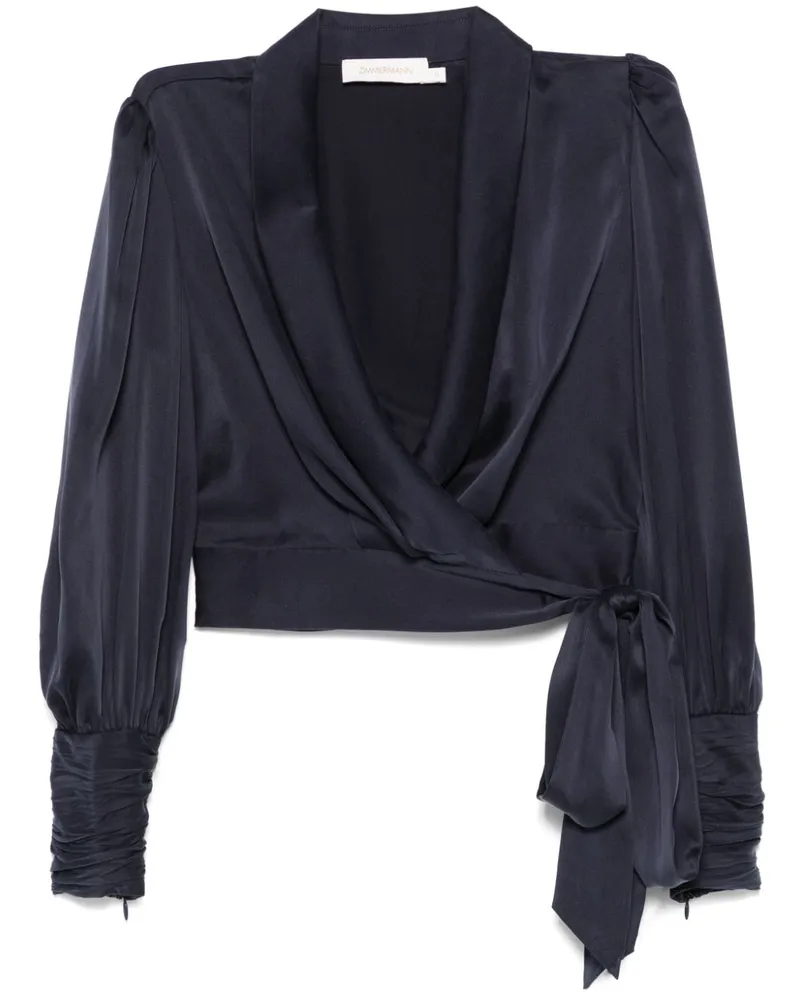 Zimmermann Gewickeltes Top aus Seide - Blau Blau
