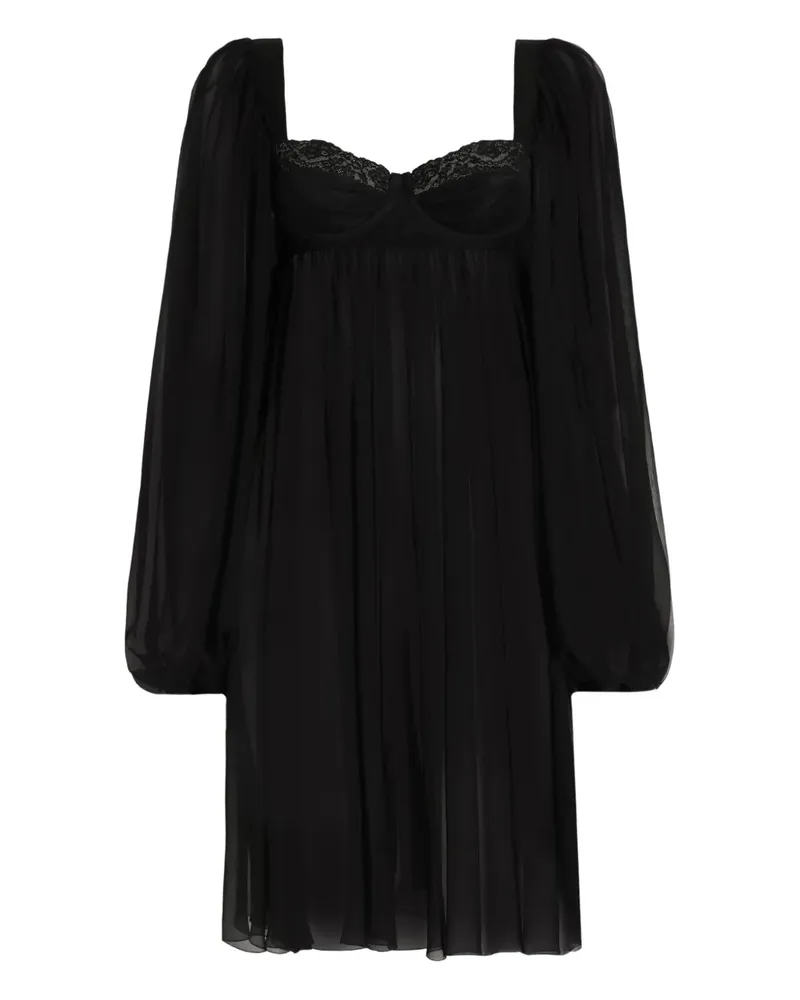 Dolce & Gabbana Minikleid mit Ballonärmeln - Schwarz Schwarz