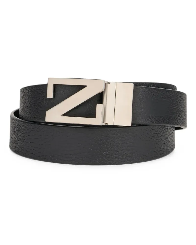 Ermenegildo Zegna Wendbarer Gürtel mit T - Schwarz Schwarz