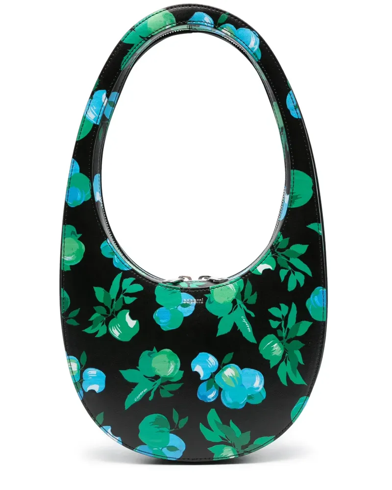 COPERNI Swipe Schultertasche mit Blumen-Print - Schwarz Schwarz